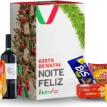 Cesta de Natal Noite Feliz Nutrifaz: caixa decorada e seleção ilustrativa dos produtos